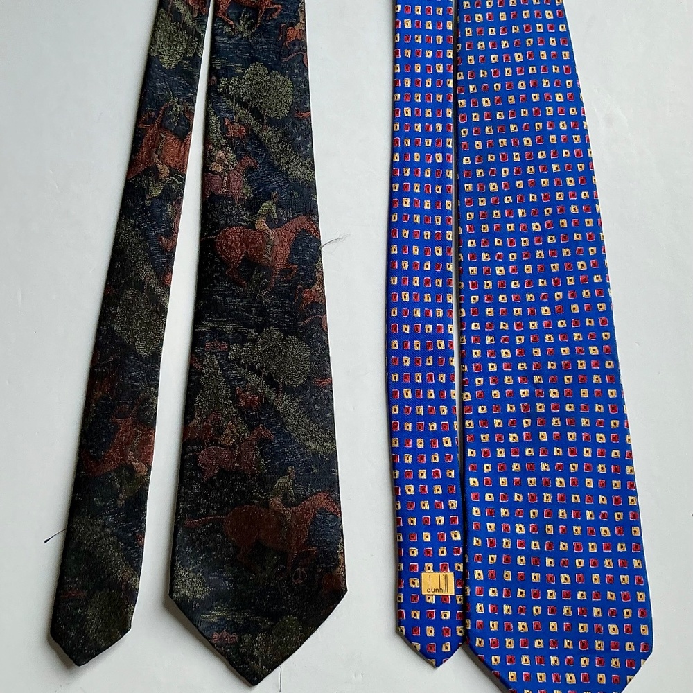 2 Dunhill all silk ties made in Italy 🇮🇹